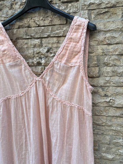 LA COSTA DEL ALGODÓN. Vestido camisón rosa palo