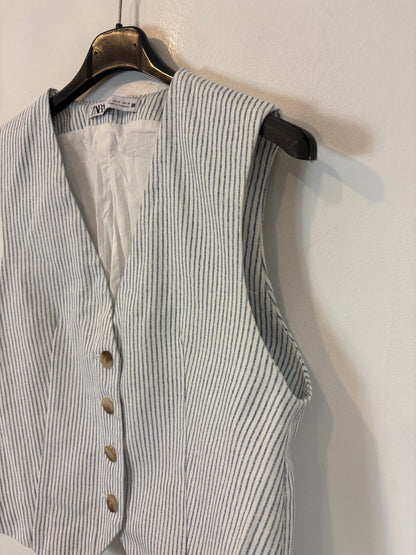 ZARA. Chaleco rayas azules. T S