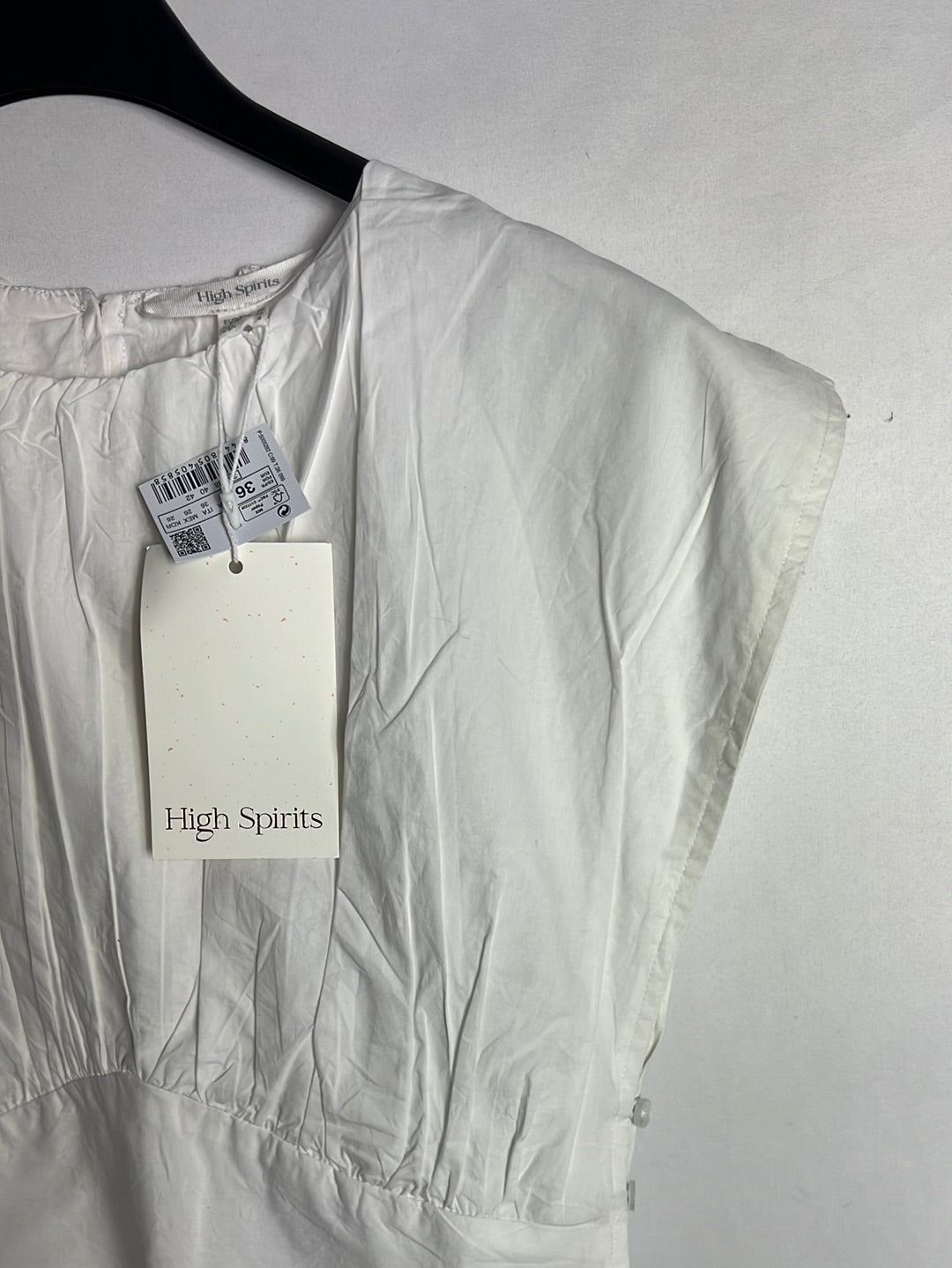 HIGH SPIRITS. Top blanco  fruncido T.36