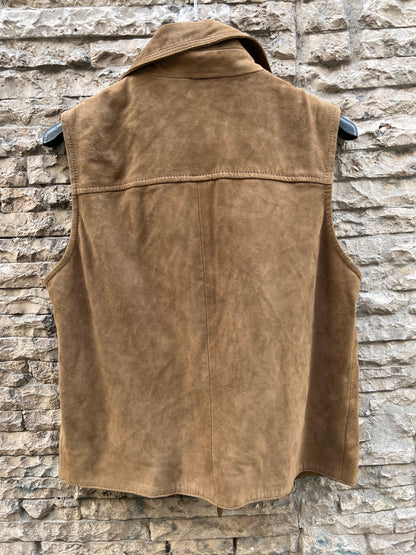 MASSIMO DUTTI. Zippered leather vest. TM