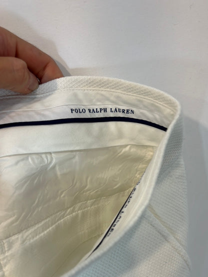 POLO RALPH LAUREN. White piqué Bermuda shorts. Size 38