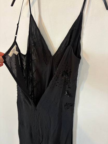 Vestido midi negro lentejuelas