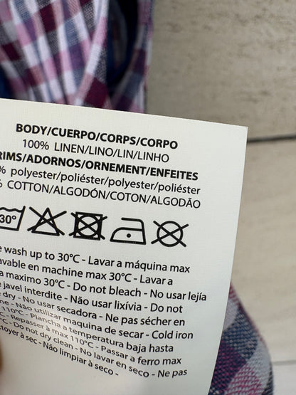 SCALPERS. chaleco cuadros lino  T.s