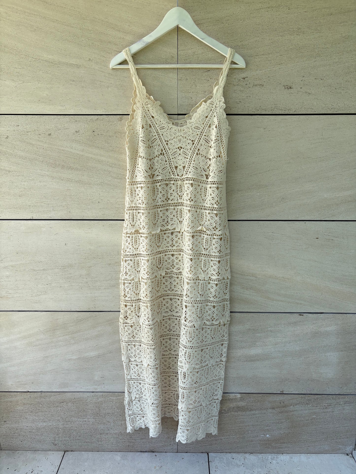 OTRAS. Vestido largo crochet. T S/M