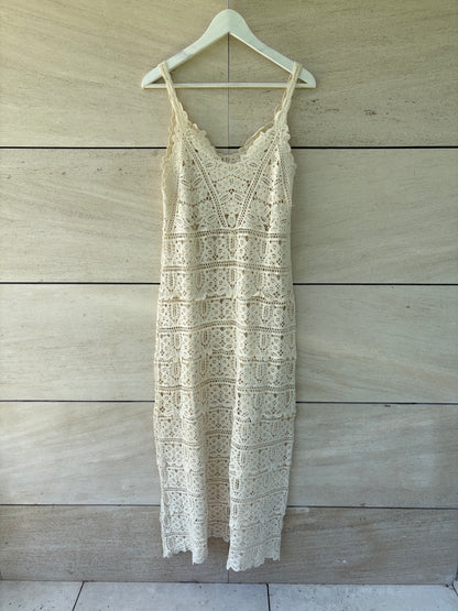OTRAS. Vestido largo crochet. T S/M