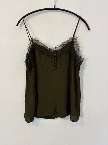 MANGO. Top lencero verde