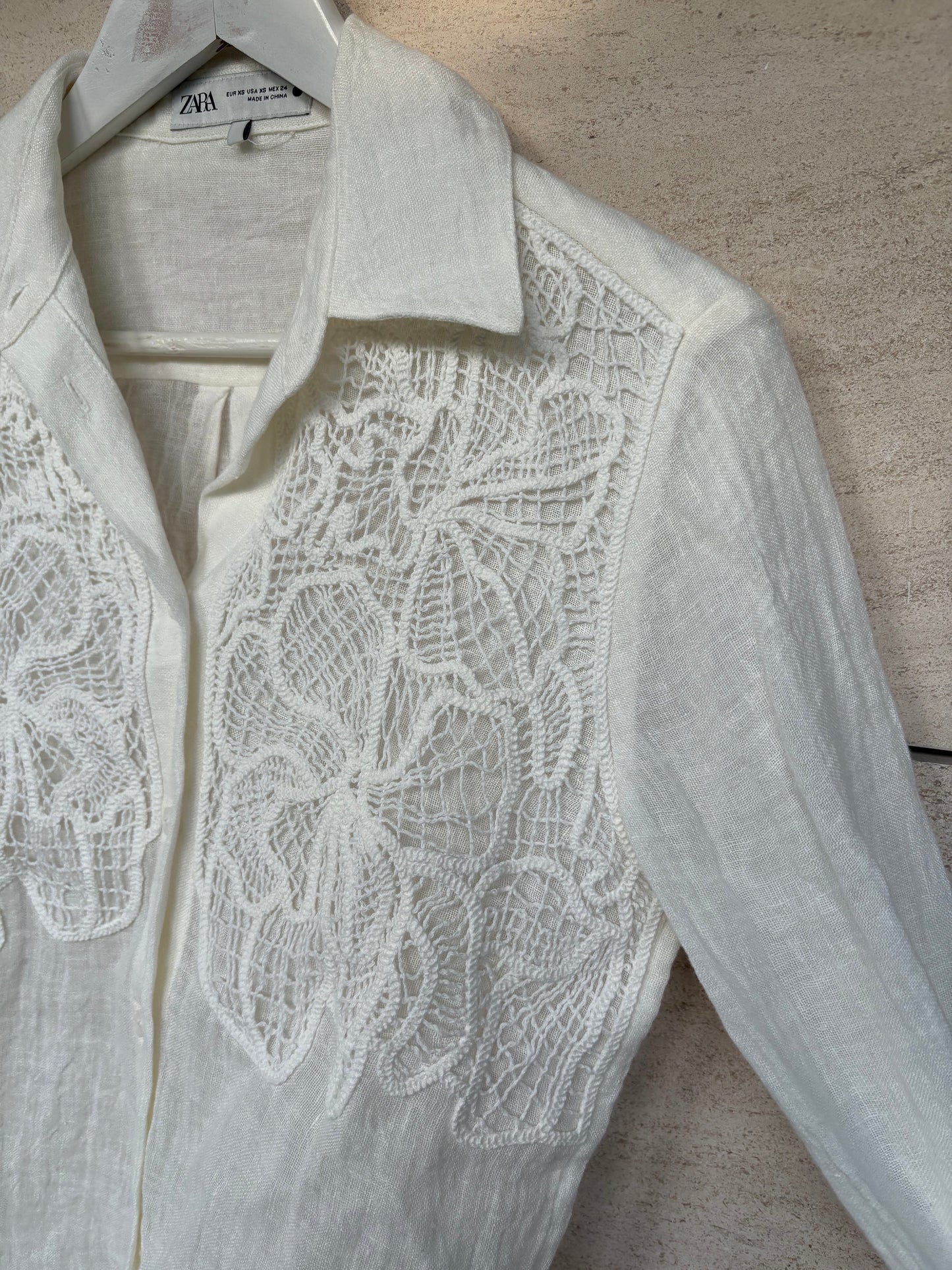 ZARA. Crochet cotton blouse. Size XS