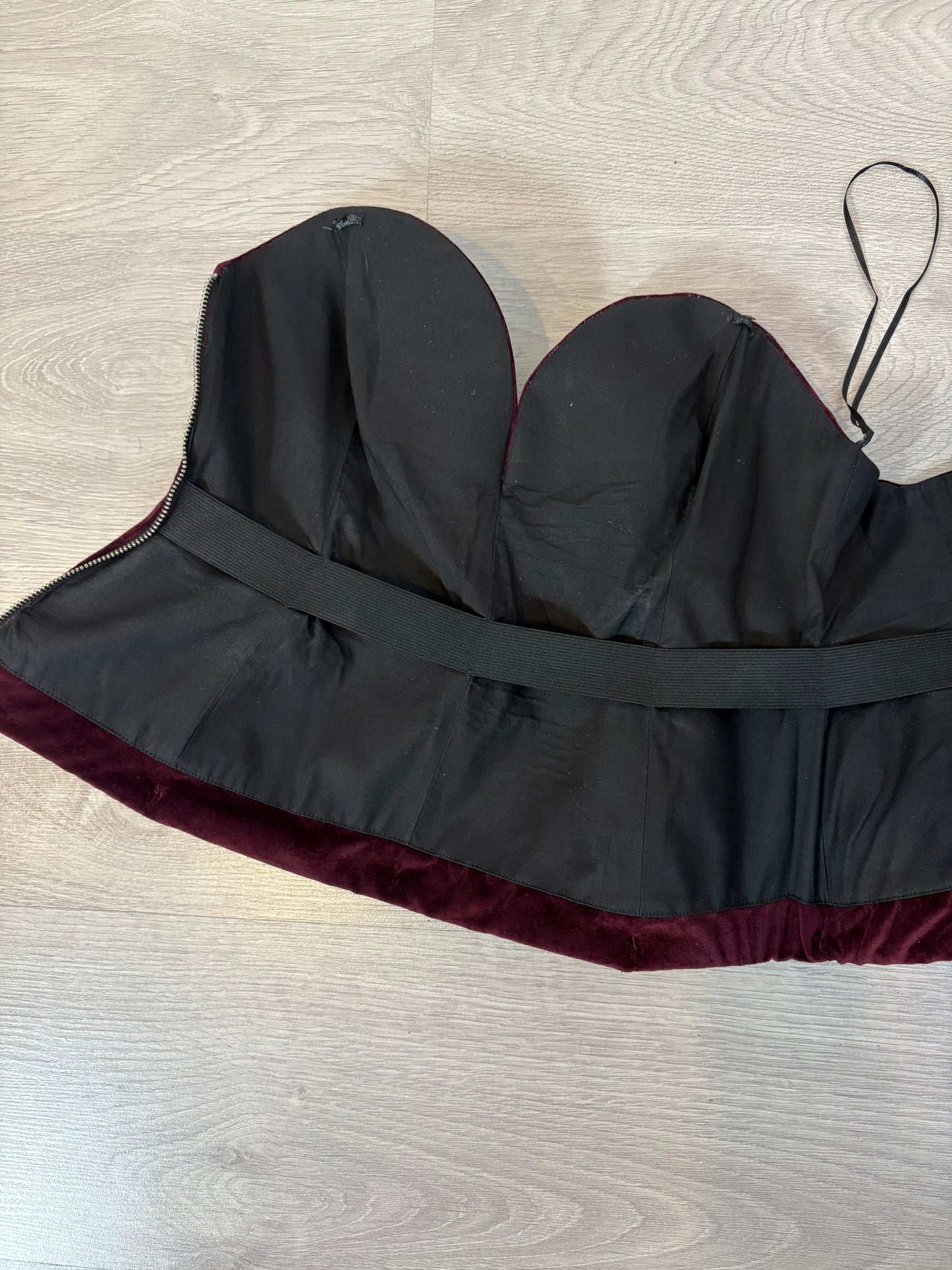 ZARA. Top terciopelo estructura