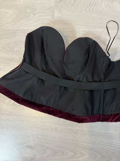 ZARA. Top terciopelo estructura