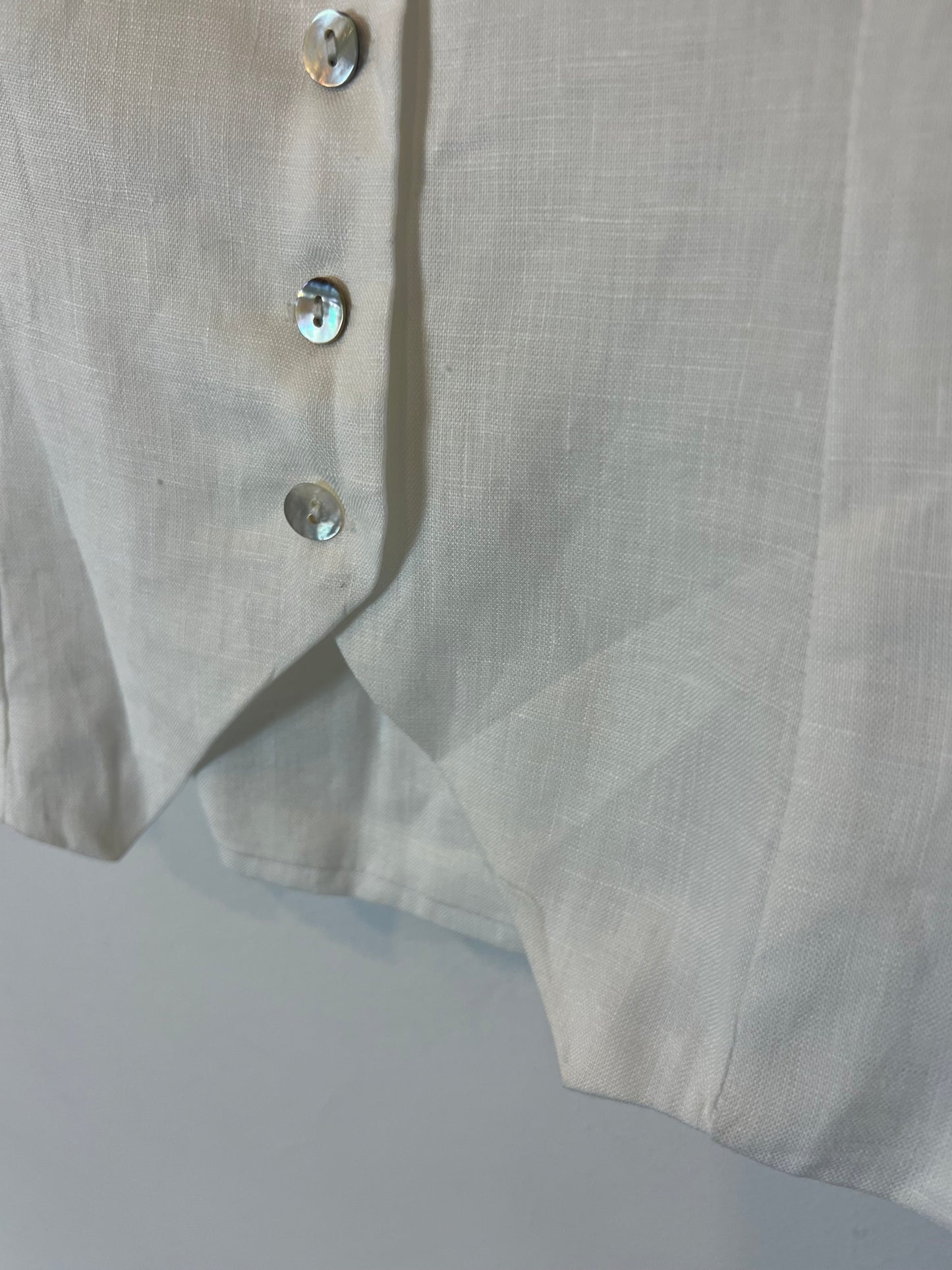 AMAZHIYU. Chaleco lino blanco. T XS