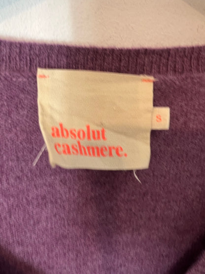 ABSOLUTE CASHMERE. Jersey cashmere morado cuello pico. T S