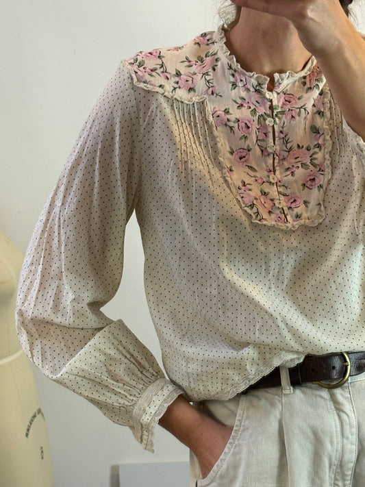 INTROPIA. Blusa estampada lunares