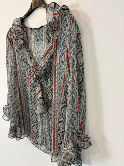 ZARA. Flowy blue printed blouse. TS