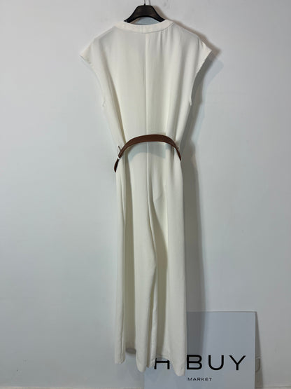 ZARA. White flowing jumpsuit with belt. TS