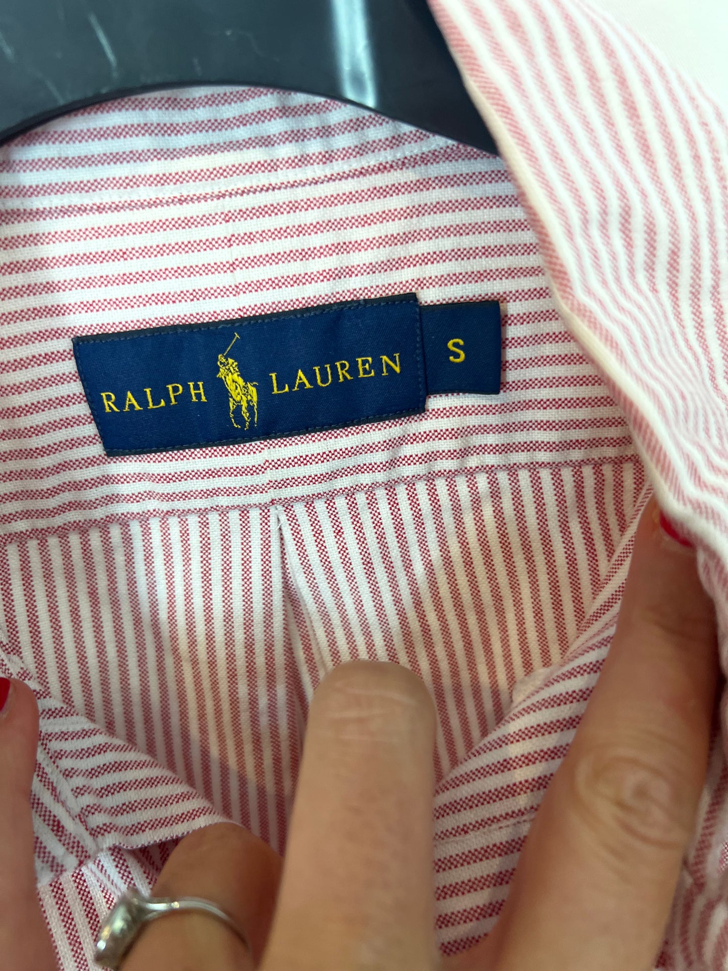 RALPH LAUREN. Camisa rayas burdeos. T S