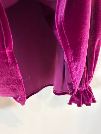 MAQUIS&amp;CO. Burgundy velvet blouse with ruffles (m/l)