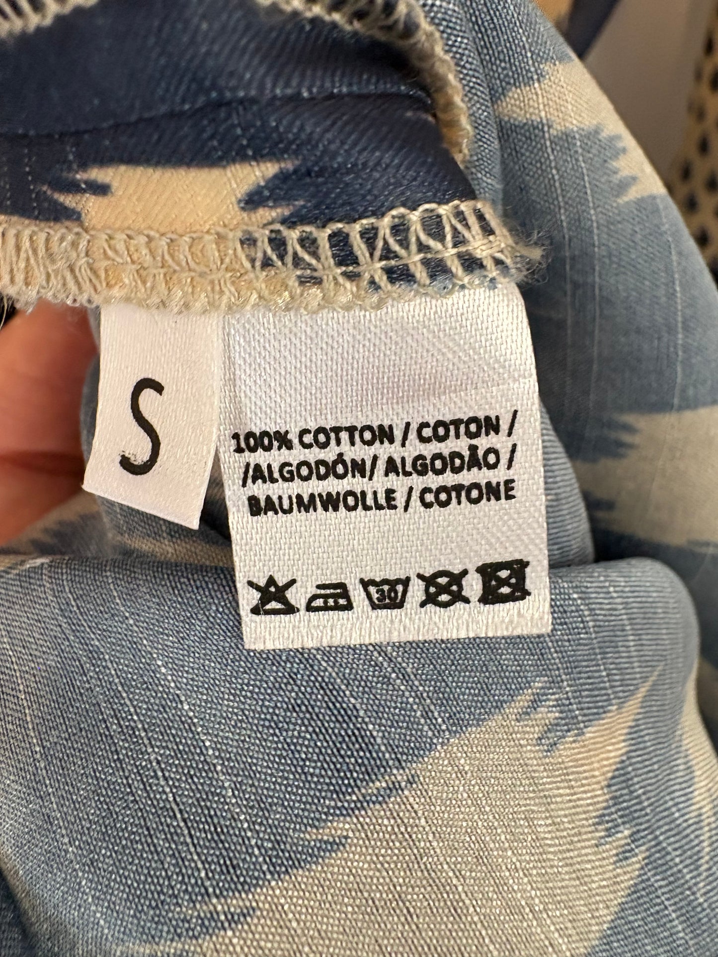 BYAN. Long blue printed Ts dress