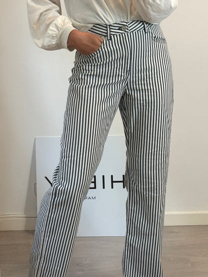 ZARA. Pantalón rayas algodón. T 36