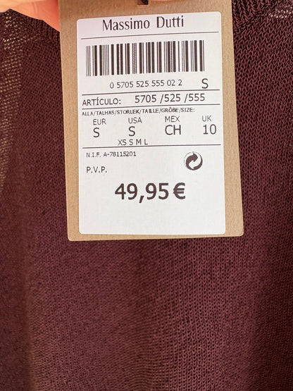 MASSIMO DUTTI. Top hilo marrón halter