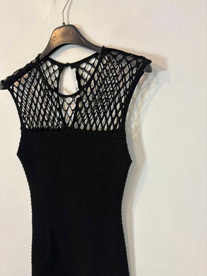ZARA. Vestido negro croché