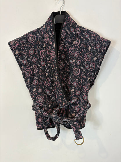 OTRAS. Chaleco azul textura flores