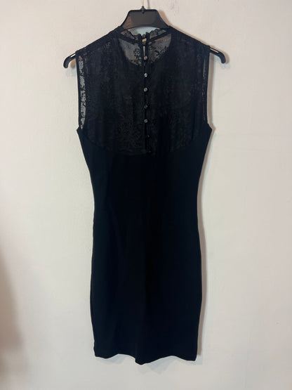 zara basic black lace dress Zara - Satin Lace Dress - Black - Xs