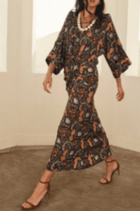 BAREY. Vestido largo estampado flores