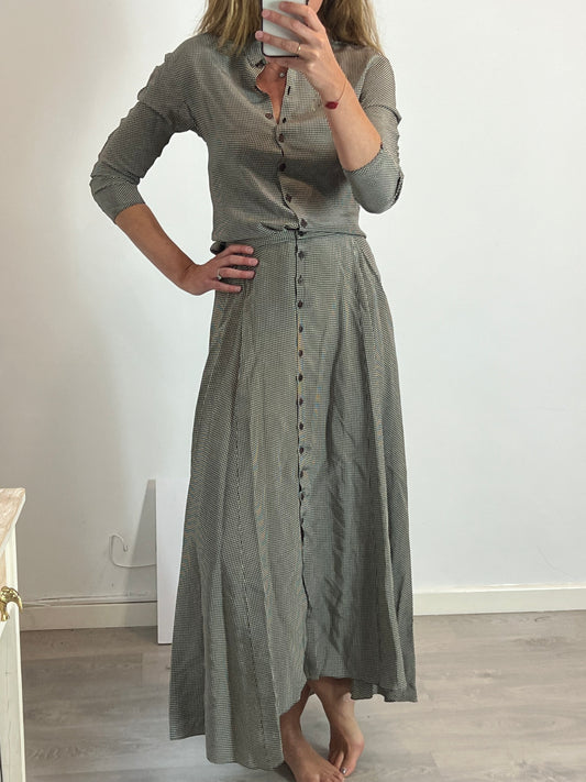 CORTANA. Long plaid mini skirt. Size 40