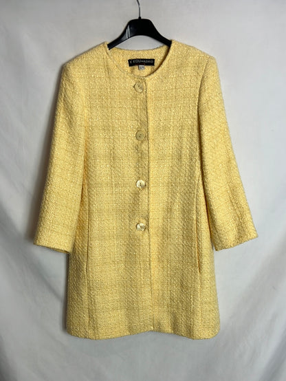 K-KOU MADRID. Abrigo amarillo tweed T.40