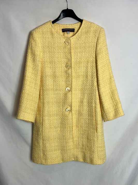 K-KOU MADRID. Abrigo amarillo tweed T.40