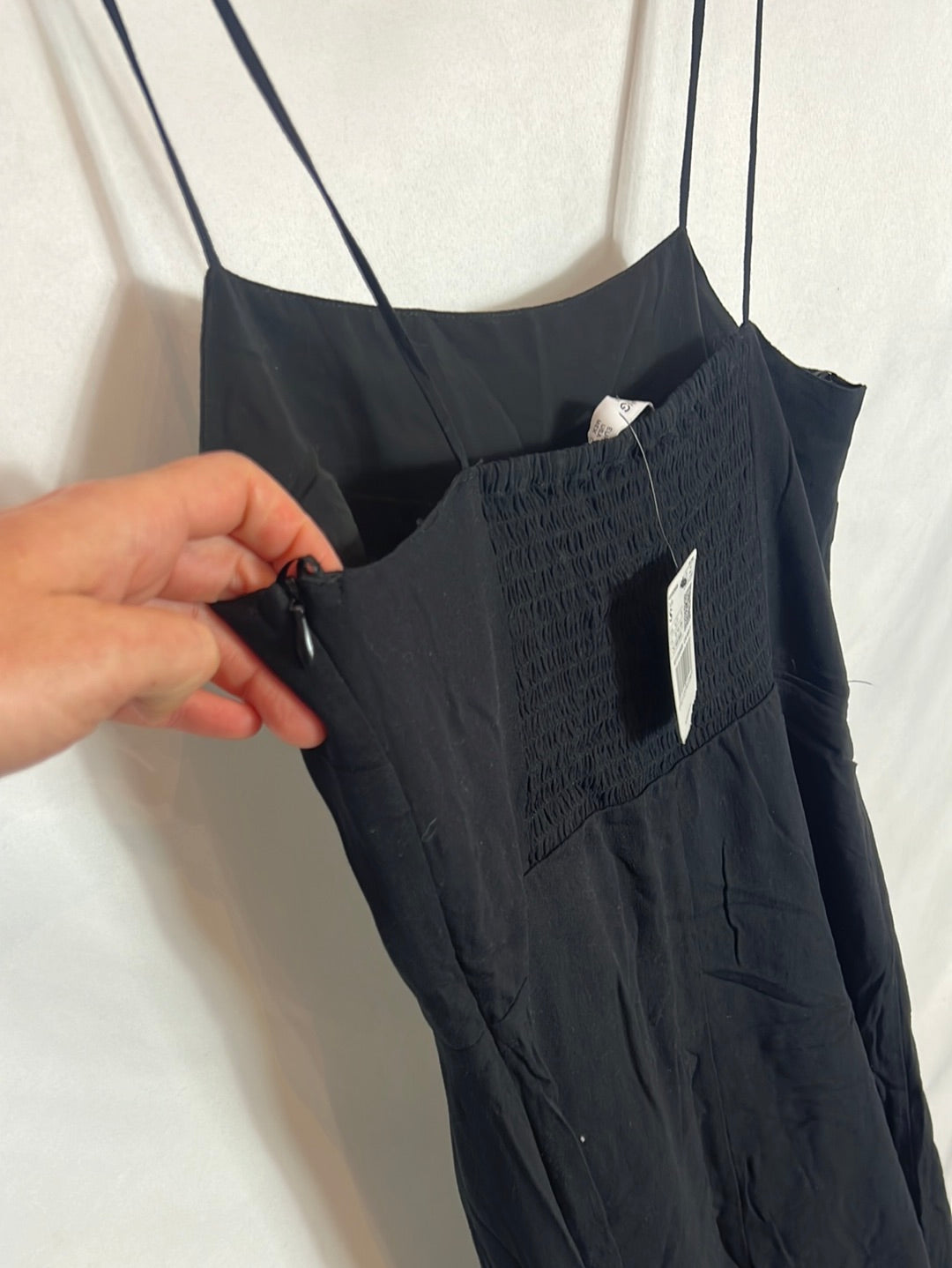 MANGO. Vestido negro tirantes T.s