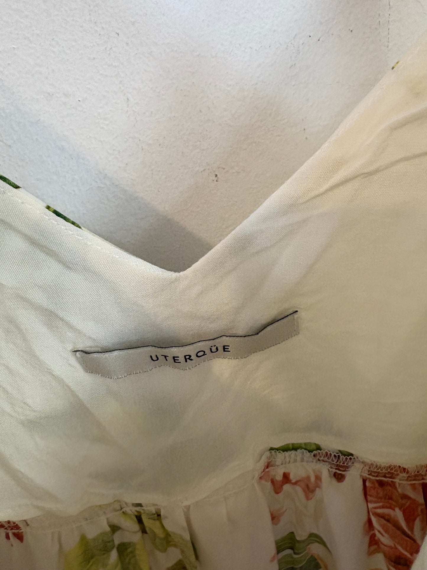 UTERQÜE. Vestido largo flores. T S