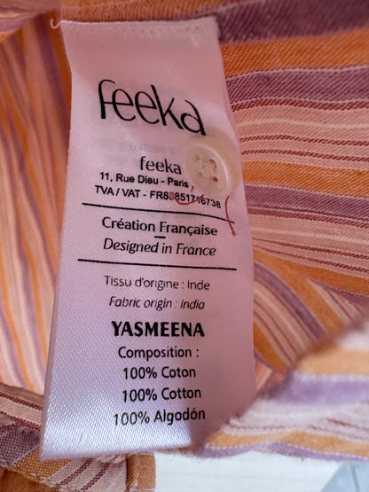 FEEKA. Blusa rayas y volante