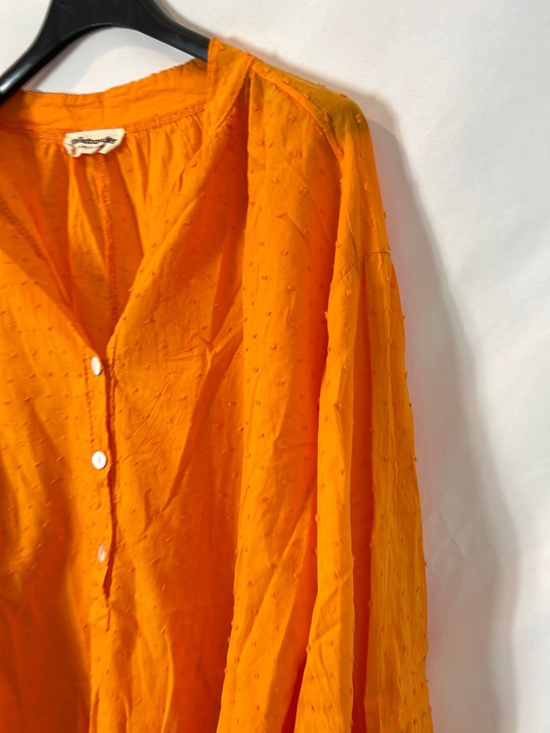 MINDTRAVELER. Blusa naranja plumeti. T M/L