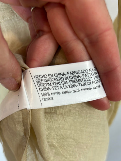 MASSIMO DUTTI. Blusa ramio beige lazada. T S