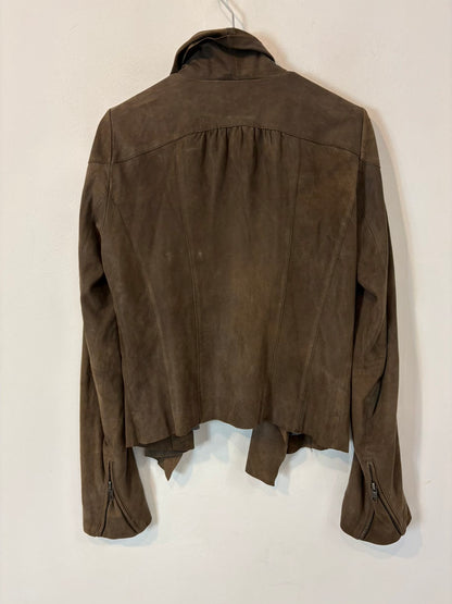 MAJE. Chaqueta ligera marrón piel