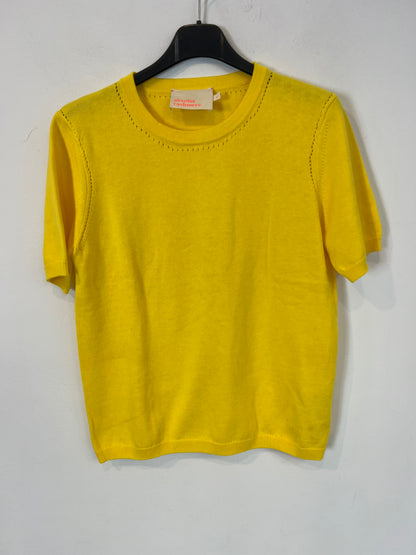ABSOLUT CASHMERE. Yellow cotton and cashmere top. TM