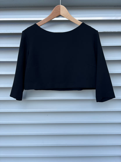 ETXART&PANNO. Top negro corto