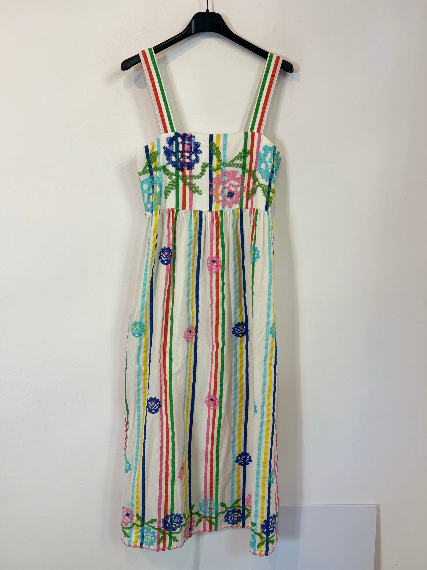 NIMO WHIT LOVE. Vestido rayas bordado T.u(S)