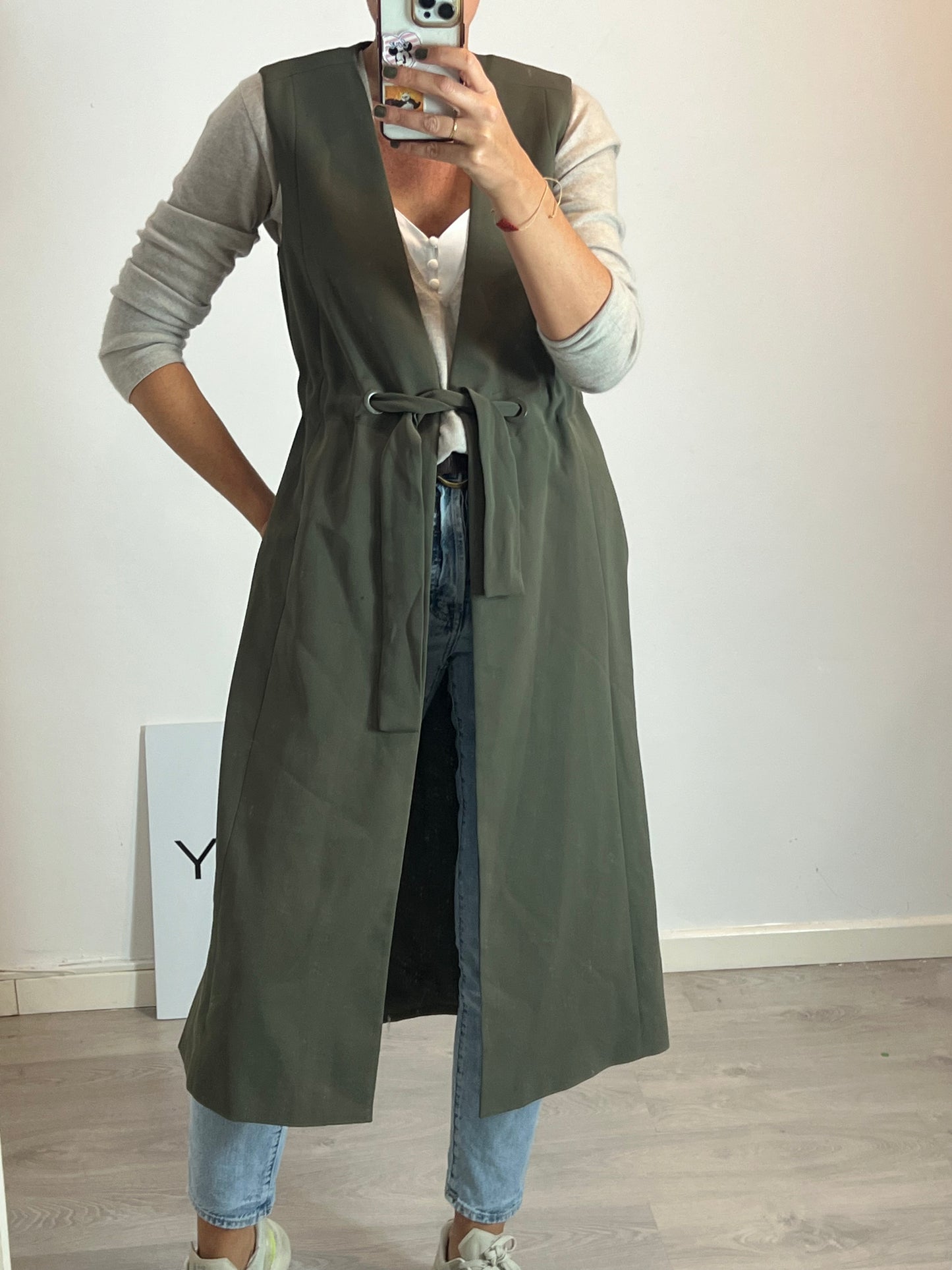 MANGO. Chaleco largo aberturas. T XS/S