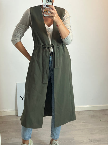 MANGO. Chaleco largo aberturas. T XS/S