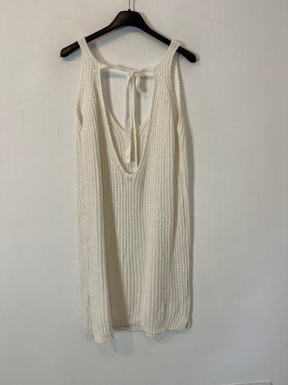 SYSTEMACTION. Vestido punto blanco T. S