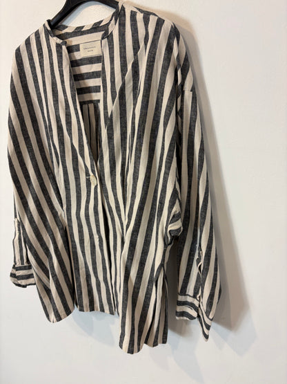 NESINES. Blusa/chaqueta rayas lino y algodón