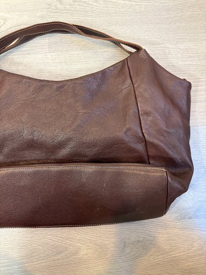 OTRAS. Bolso shopper marrón piel