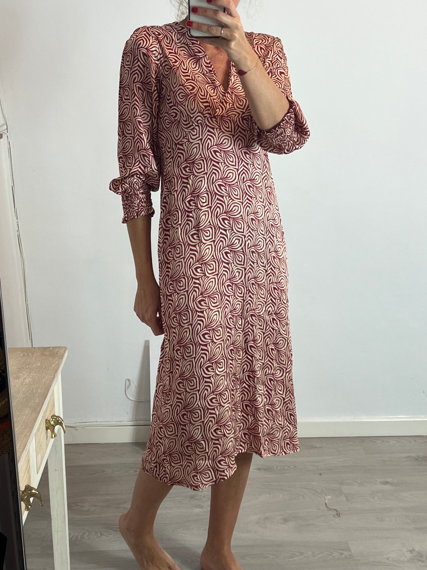 MUSCARI. Flowing printed midi dress. TM