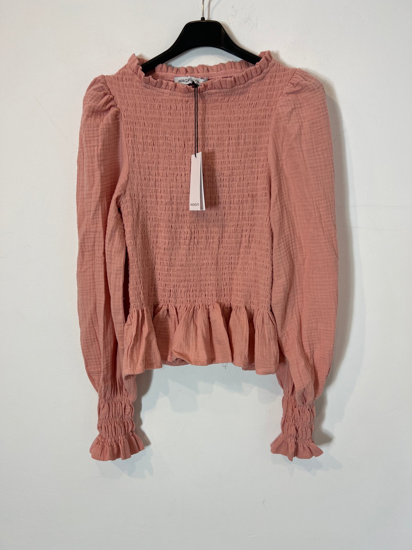 MAGNOLYA. Blusa rosa nido abeja T.s