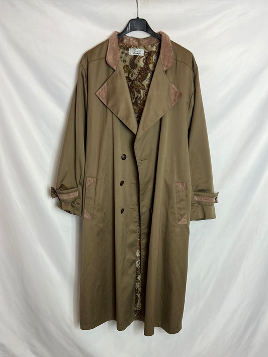 PRISCILLE. Gabardina verde doble textura . T M