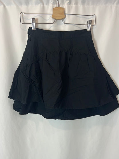 ZARA. Black flounced skirt T.xs