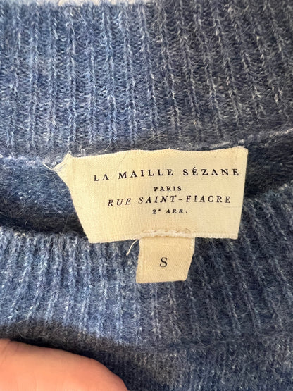 SÉZANE. Top punto azul con lana. T S