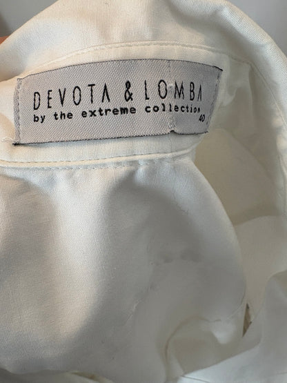 DEVOTA&amp;LOMBA. White fringed shirt, size 40 (s/m)